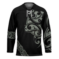 All Black Maori Tribal Tattoo Personalised Hockey Jersey Moss Green Polynesian Style - Polynesian Pride
