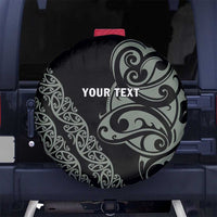 All Black Maori Tribal Tattoo Personalised Spare Tire Cover Moss Green Polynesian Style - Polynesian Pride