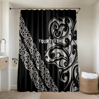 All Black Maori Tribal Tattoo Personalised Bathroom Set Stone Gray Polynesian Style - Polynesian Pride