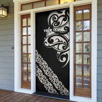 All Black Maori Tribal Tattoo Personalised Door Cover Stone Gray Polynesian Style - Polynesian Pride