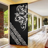 All Black Maori Tribal Tattoo Personalised Door Cover Stone Gray Polynesian Style - Polynesian Pride