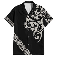 All Black Maori Tribal Tattoo Personalised Family Matching Summer Maxi Dress and Hawaiian Shirt Stone Gray Polynesian Style - Polynesian Pride