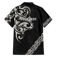 All Black Maori Tribal Tattoo Personalised Family Matching Summer Maxi Dress and Hawaiian Shirt Stone Gray Polynesian Style - Polynesian Pride