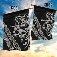 All Black Maori Tribal Tattoo Personalised Garden Flag Stone Gray Polynesian Style - Polynesian Pride
