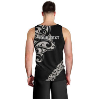 All Black Maori Tribal Tattoo Personalised Men Tank Top Stone Gray Polynesian Style - Polynesian Pride