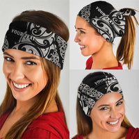 All Black Maori Tribal Tattoo Personalised Neck Gaiter Stone Gray Polynesian Style LT9