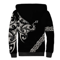All Black Maori Tribal Tattoo Personalised Sherpa Hoodie Stone Gray Polynesian Style - Polynesian Pride