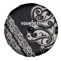 All Black Maori Tribal Tattoo Personalised Spare Tire Cover Stone Gray Polynesian Style - Polynesian Pride