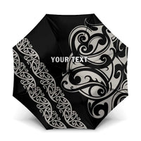 All Black Maori Tribal Tattoo Personalised Umbrella Stone Gray Polynesian Style - Polynesian Pride