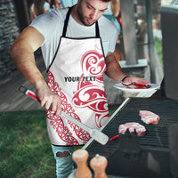 All White Maori Tribal Tattoo Personalised Apron Classic Red Polynesian Style - Polynesian Pride