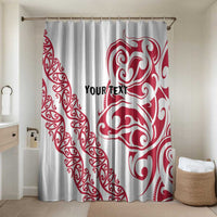 All White Maori Tribal Tattoo Personalised Bathroom Set Classic Red Polynesian Style - Polynesian Pride