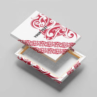 All White Maori Tribal Tattoo Personalised Canvas Wall Art Classic Red Polynesian Style - Polynesian Pride