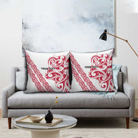 All White Maori Tribal Tattoo Personalised Pillow Cover Classic Red Polynesian Style - Polynesian Pride