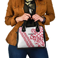 All White Maori Tribal Tattoo Personalised Shoulder Handbag Classic Red Polynesian Style - Polynesian Pride