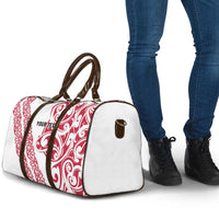All White Maori Tribal Tattoo Personalised Travel Bag Classic Red Polynesian Style - Polynesian Pride