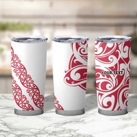 All White Maori Tribal Tattoo Personalised Tumbler Cup Classic Red Polynesian Style - Polynesian Pride