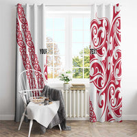 All White Maori Tribal Tattoo Personalised Window Curtain Classic Red Polynesian Style - Polynesian Pride