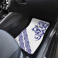 All White Maori Tribal Tattoo Personalised Car Mats Dark Blue Polynesian Style - Polynesian Pride