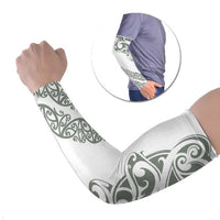 All White Maori Tribal Tattoo Personalised Arm Sleeves Moss Green Polynesian Style - Polynesian Pride