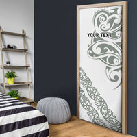 All White Maori Tribal Tattoo Personalised Door Cover Moss Green Polynesian Style - Polynesian Pride
