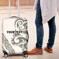 All White Maori Tribal Tattoo Personalised Luggage Cover Moss Green Polynesian Style - Polynesian Pride