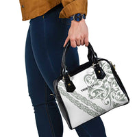 All White Maori Tribal Tattoo Personalised Shoulder Handbag Moss Green Polynesian Style - Polynesian Pride