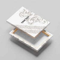 All White Maori Tribal Tattoo Personalised Canvas Wall Art Stone Gray Polynesian Style - Polynesian Pride