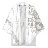 All White Maori Tribal Tattoo Personalised Kimono Stone Gray Polynesian Style - Polynesian Pride