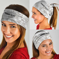 All White Maori Tribal Tattoo Personalised Neck Gaiter Stone Gray Polynesian Style LT9