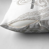 All White Maori Tribal Tattoo Personalised Pillow Cover Stone Gray Polynesian Style - Polynesian Pride
