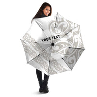All White Maori Tribal Tattoo Personalised Umbrella Stone Gray Polynesian Style - Polynesian Pride