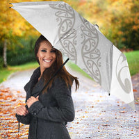 All White Maori Tribal Tattoo Personalised Umbrella Stone Gray Polynesian Style - Polynesian Pride