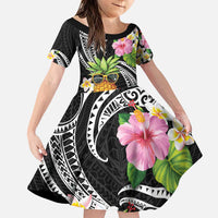 Hau'oli Makahiki Hou Family Matching Puletasi and Hawaiian Shirt Aloha Pineapple Tropical Vibe