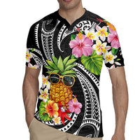 Hau'oli Makahiki Hou Rugby Jersey Aloha Pineapple Tropical Vibe