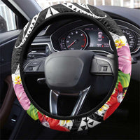Hau'oli Makahiki Hou Steering Wheel Cover Aloha Pineapple Tropical Vibe
