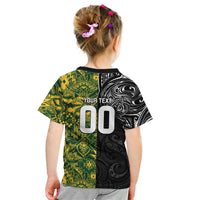Custom New Zealand vs South Africa Kid T Shirt Rugby Rivalry Two Nations One Battle