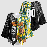 Custom Australia vs New Zealand Kimono Sleeve Blouse Rugby Rivalry Two Nations One Battle