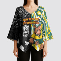 Custom Australia vs New Zealand Kimono Sleeve Blouse Rugby Rivalry Two Nations One Battle