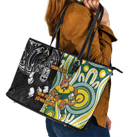 Custom Australia vs New Zealand Leather Tote Bag Rugby Rivalry Two Nations One Battle