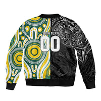 Custom Australia vs New Zealand Sleeve Zip Bomber Jacket Rugby Rivalry Two Nations One Battle