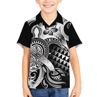 Aloha Black Tribal Honu Tattoo Kid Hawaiian Shirt