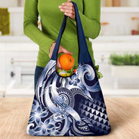 Aloha Blue Tribal Honu Tattoo Grocery Bag