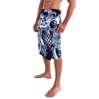 Aloha Blue Tribal Honu Tattoo Lavalava