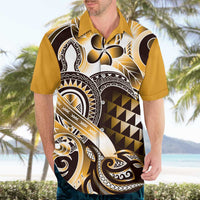 Aloha Gold Tribal Honu Tattoo Hawaiian Shirt