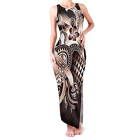 Aloha Mocha Mousse Tribal Honu Tattoo Family Matching Tank Maxi Dress and Hawaiian Shirt