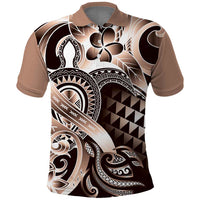 Aloha Mocha Mousse Tribal Honu Tattoo Polo Shirt