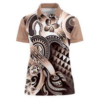 Aloha Mocha Mousse Tribal Honu Tattoo Women Polo Shirt
