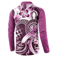 Aloha Pink Tribal Honu Tattoo Button Sweatshirt