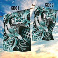 Aloha Turquoise Tribal Honu Tattoo Garden Flag