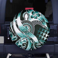Aloha Turquoise Tribal Honu Tattoo Spare Tire Cover